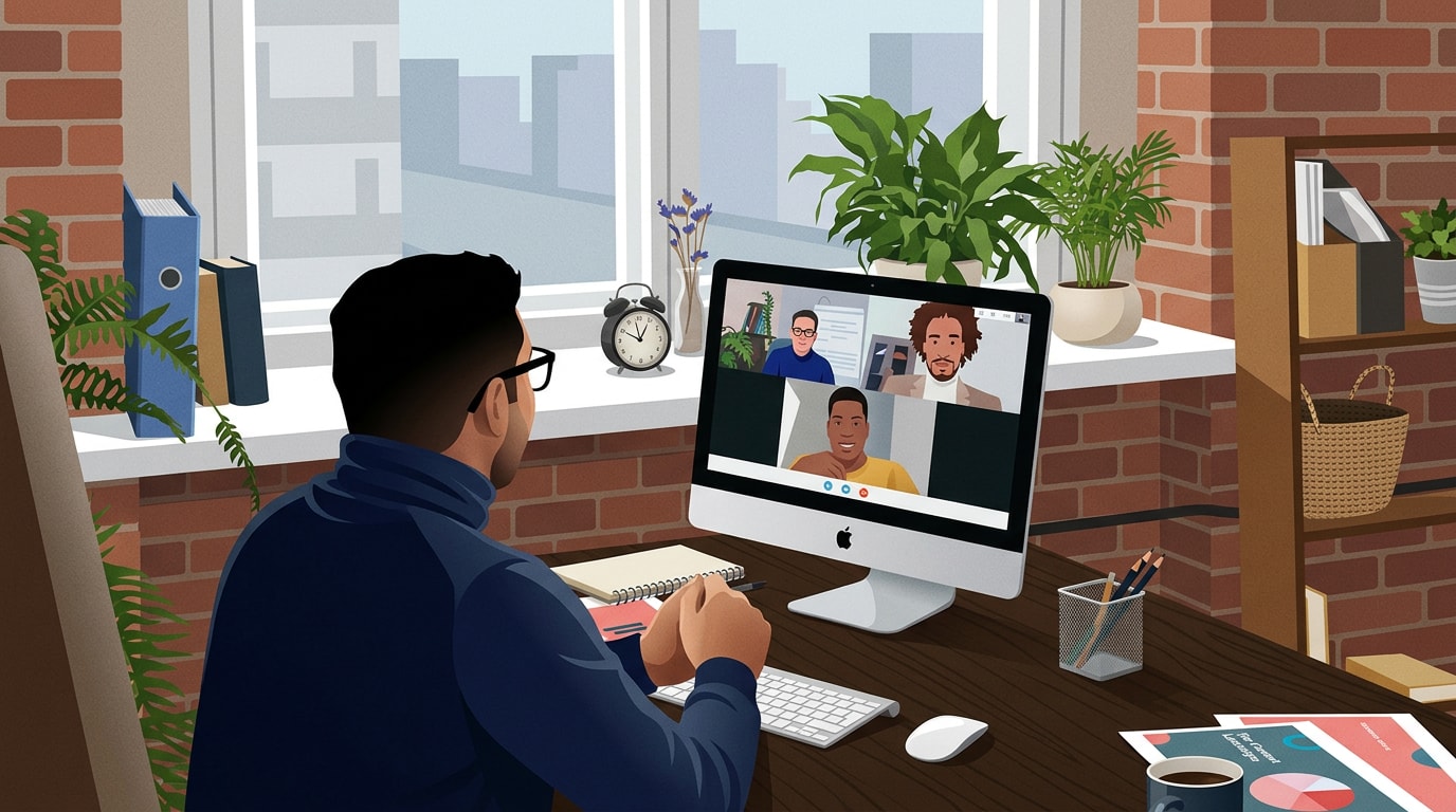 HR manager from a small business using modern technology to manage people more effectively than ever before from the comfort of home