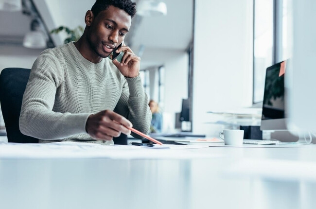 decision maker researching the best PR firm for his AI startup