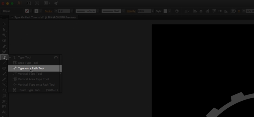 Type on a Path Tool