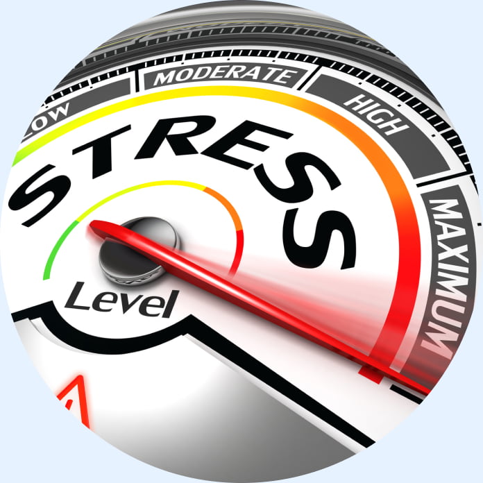 A meter measuring stress at maximum.