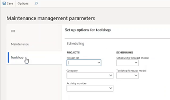 Toolshop parameters