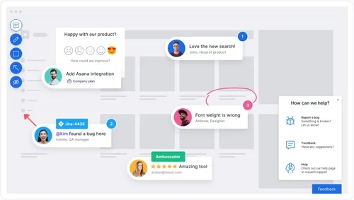Usersnap - feedback options