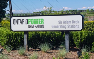 Sign in front of the Sir Adam Beck Generating Station