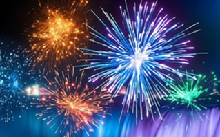 Nightly fireworks at Niagara Falls