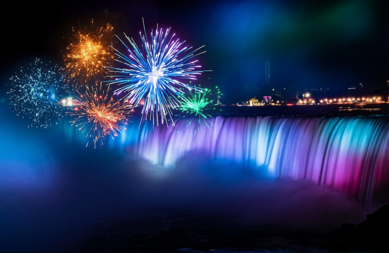 Nightly Fireworks oer Niagara Fals