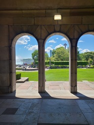 The view of Niagara Falls from the Oakes Garden Theater
