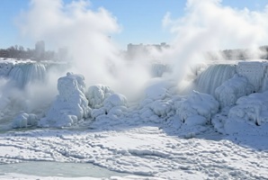 Niagara Falls under ice