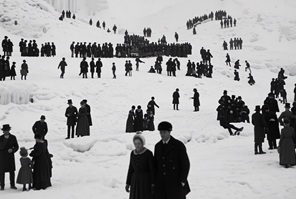 People on the Niagara Falls Ice Bridge