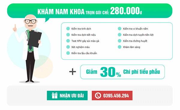 Giá khám nam khoa tại phòng khám Hưng Thịnh hiện là 280.000/lượt