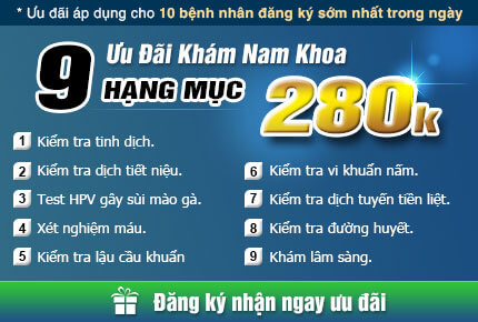 Khám nam khoa chỉ với 280k