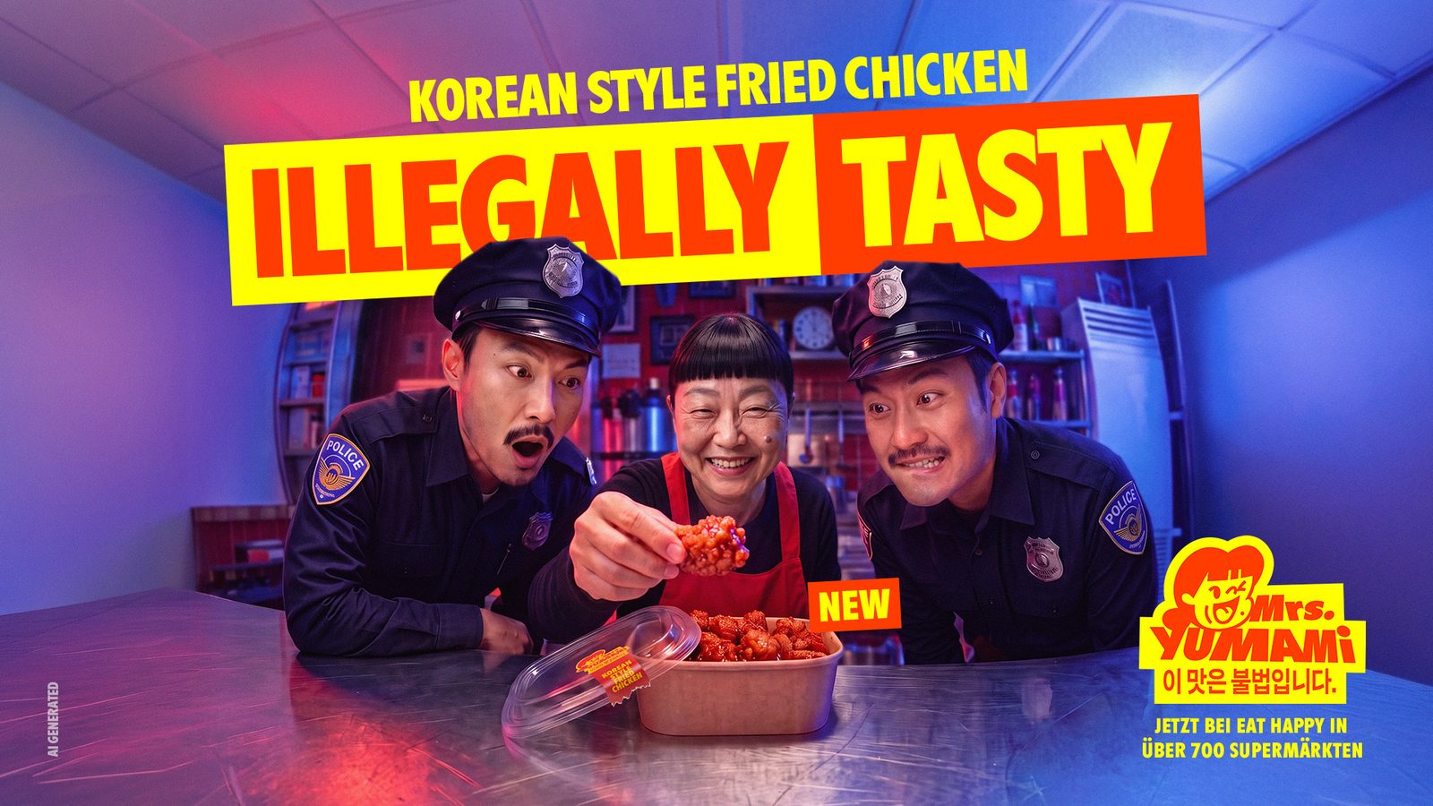 Mrs. Yumami „Illegally Tasty“ – DOOH-Motiv Polizei
