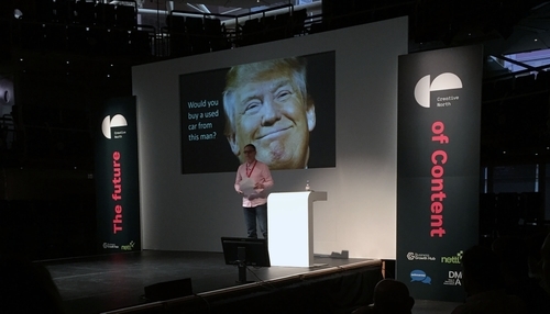 Creative North presenter on the stage