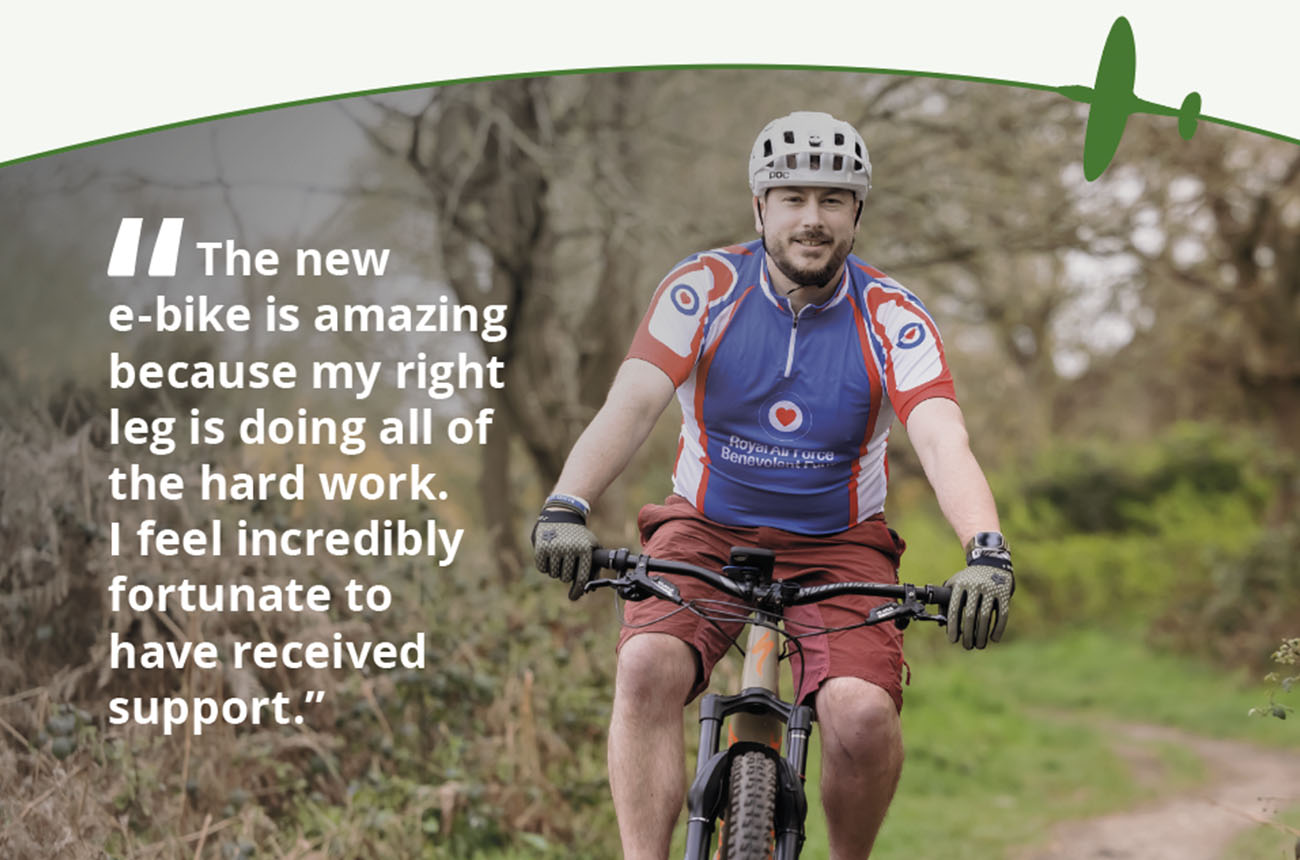 RAF Veteran riding a mountain bike
