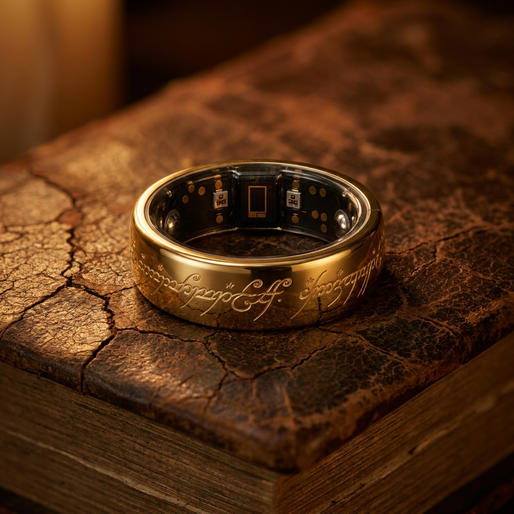 The ring resting on an old book
