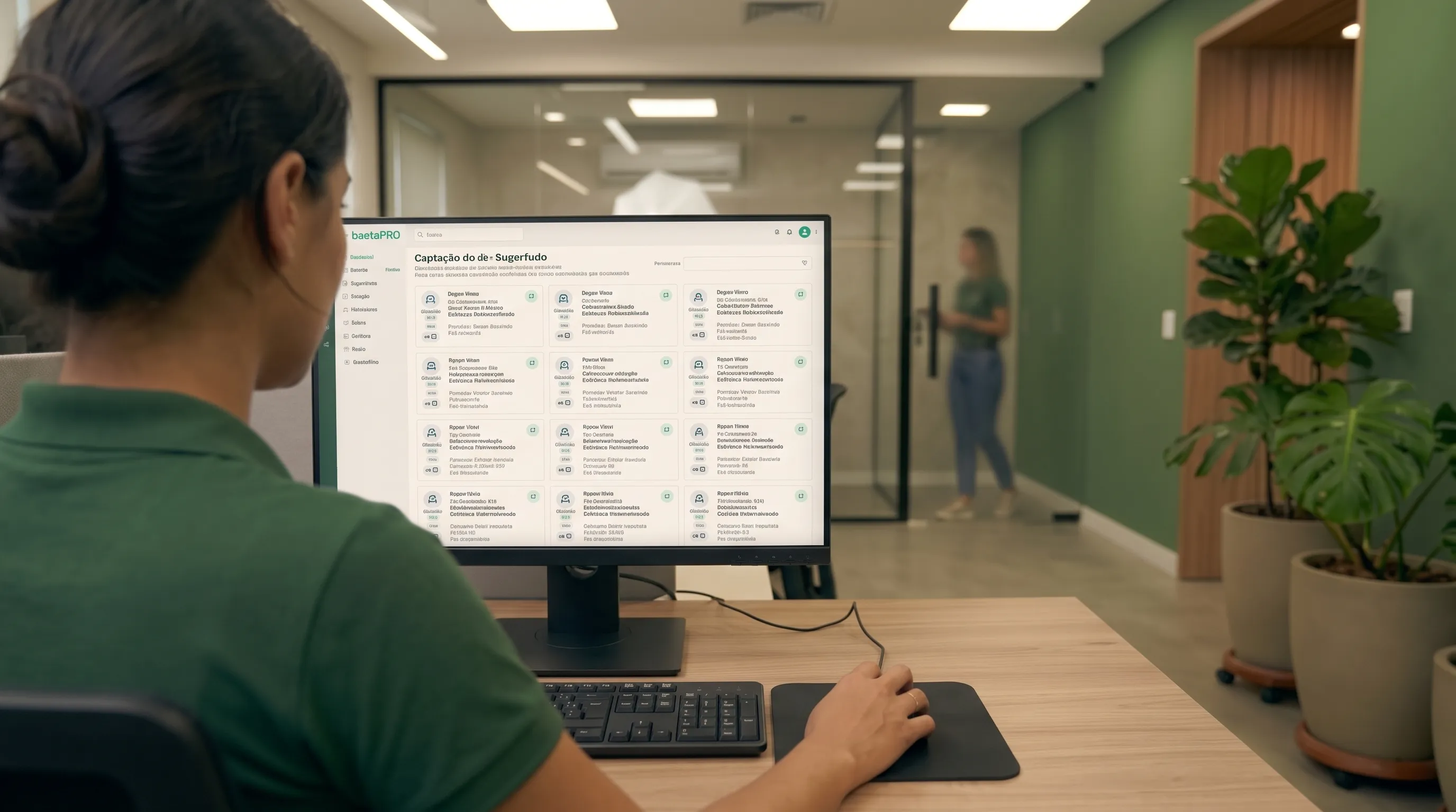 Corretora acompanhando os leads recebidos no BaetaPRO