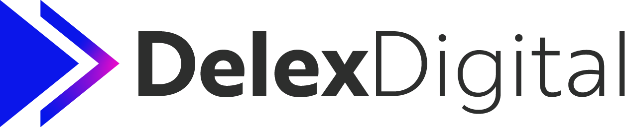 DelexDigital company logo with a blue and magenta arrow pointing right.