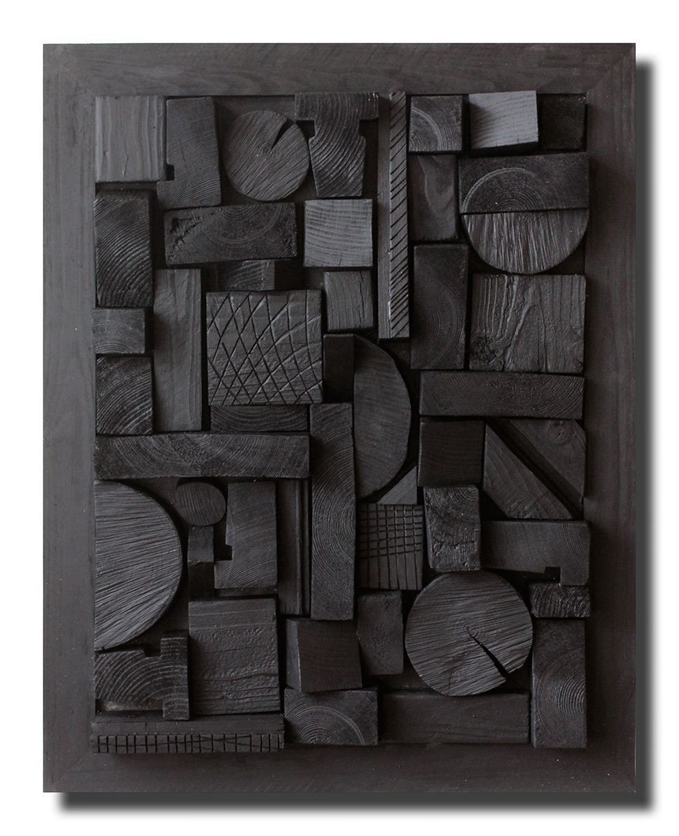 Woodcut, 54 w x 69 h cm, Polychromed wood - Hand signed, original 2020