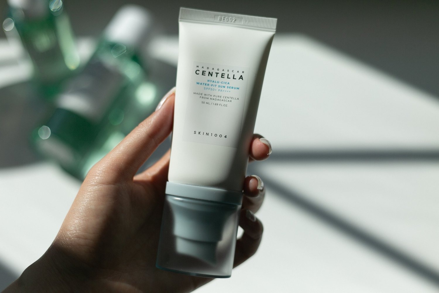 SKIN1004 Madagascar Centella Hyalu-Cica Water-Fit Sun Serum SPF50 Review — artistrybyt