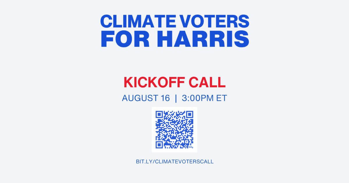 Climate Voters for Harris Kickoff Call