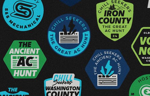 Pattern of badges for hvac company