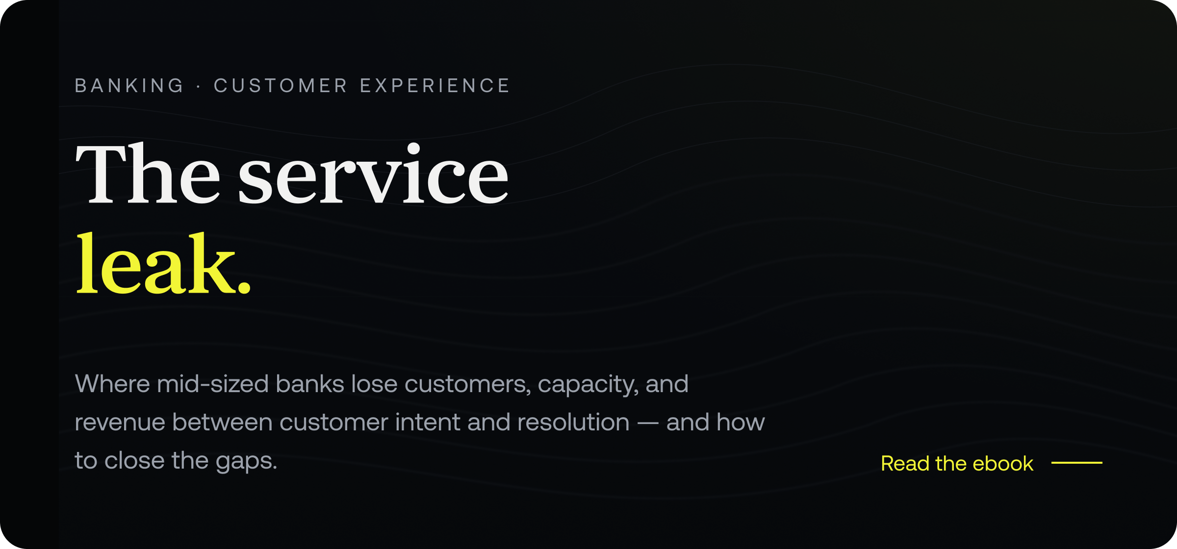 Banking: The Service Leak.