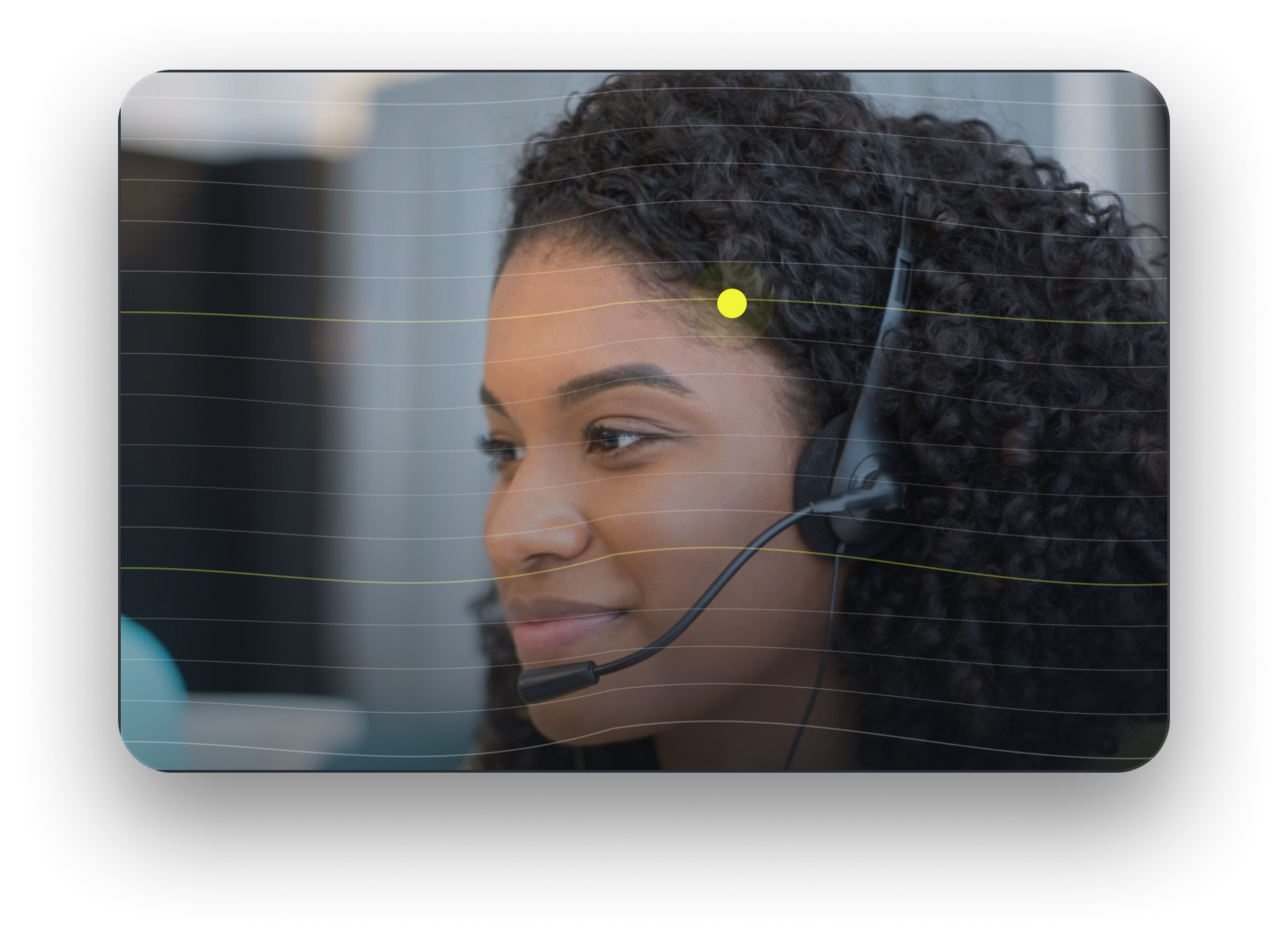 Contact center agent assisting a bank customer remotely instead of requiring a branch visit