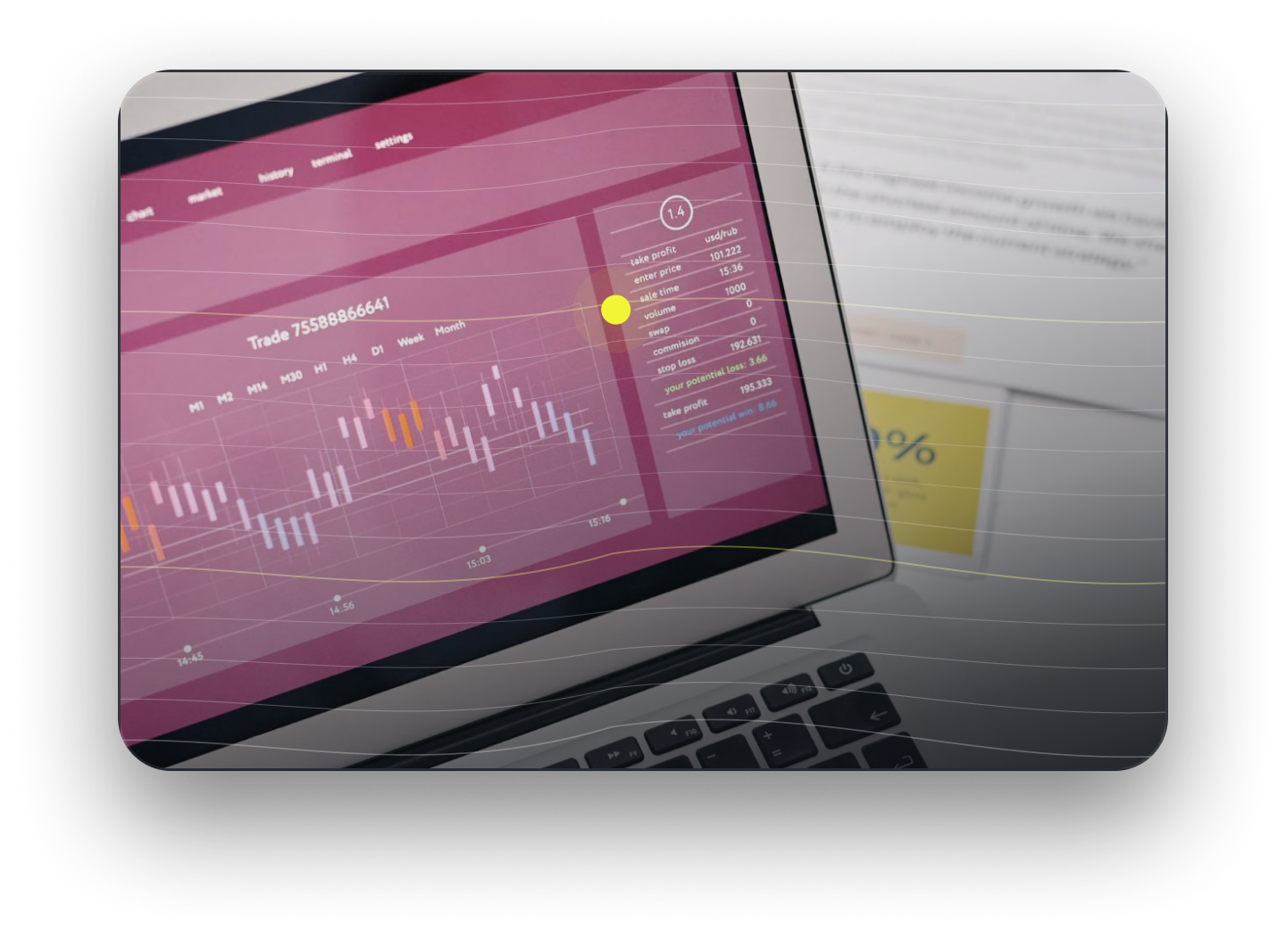 Laptop screen displaying financial account data, representing information locked inside bank back-office systems