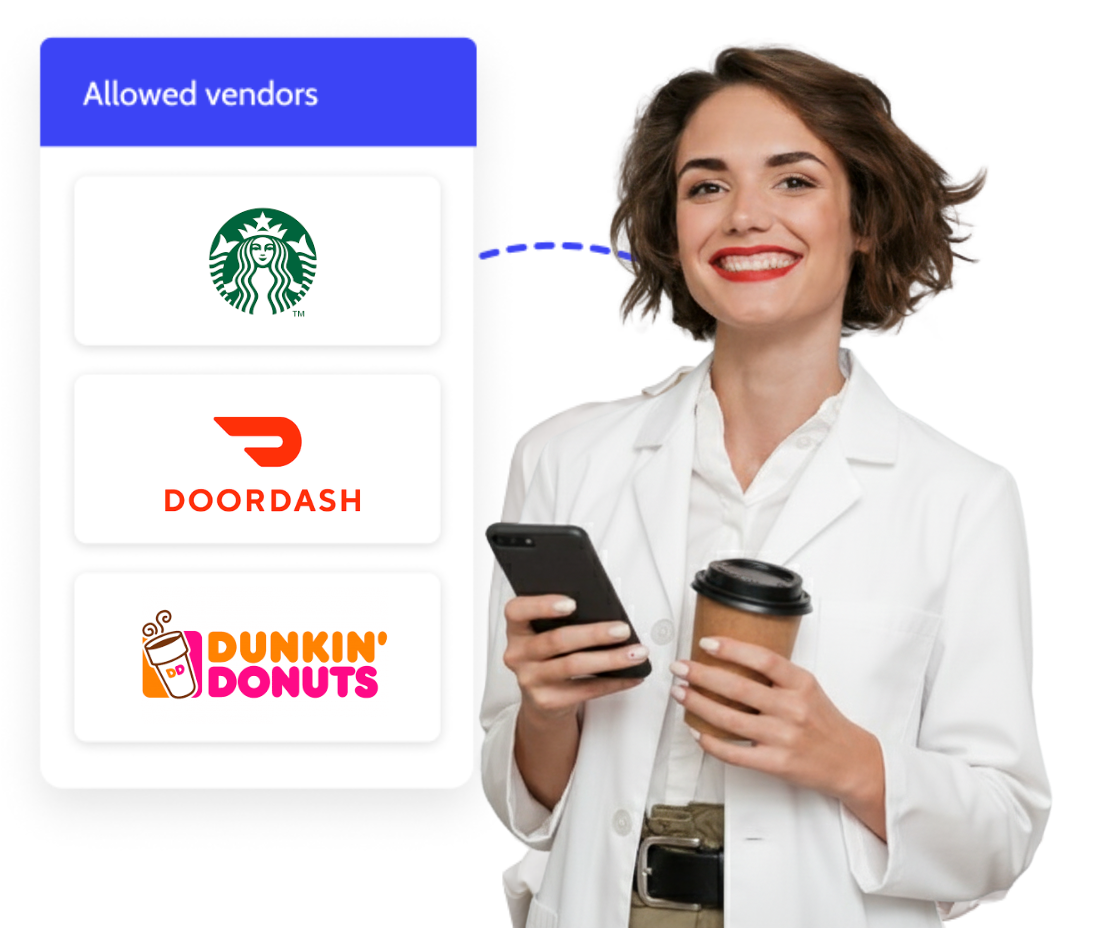 Global employees using a meal voucher