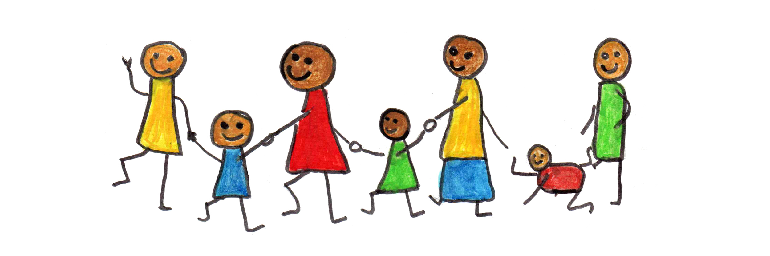 Kinderzeichnung – Kinder und Erwachsene Version 3