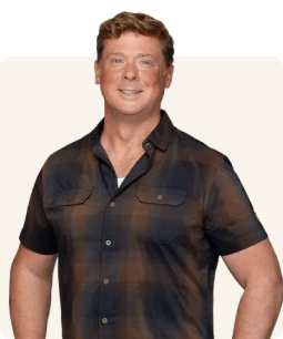 kevin on an off white background