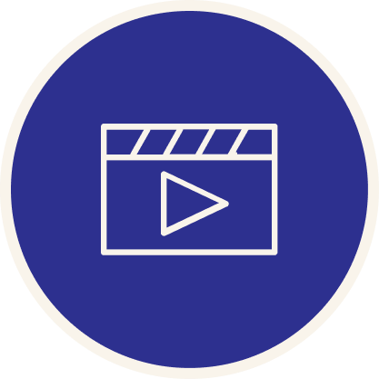 A Navy Circle with a Streaming Icon