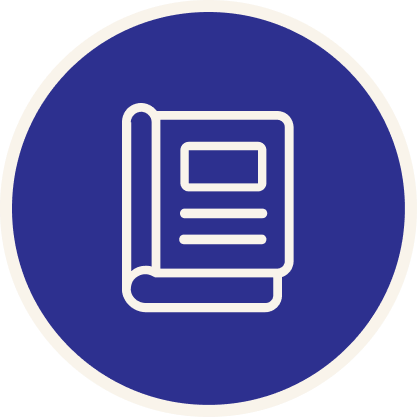 a Navy circle with a magazine icon