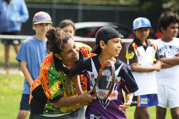 volunteer and children