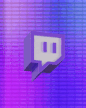 3D Twitch logo oscillating left and right