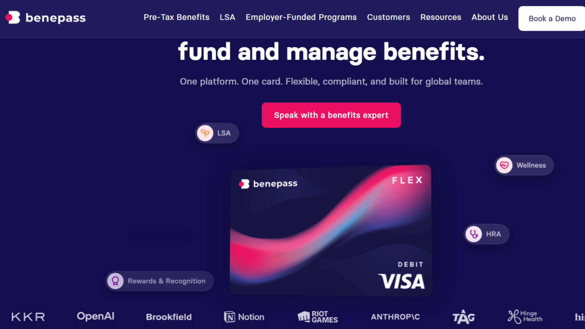 Benepass homepage