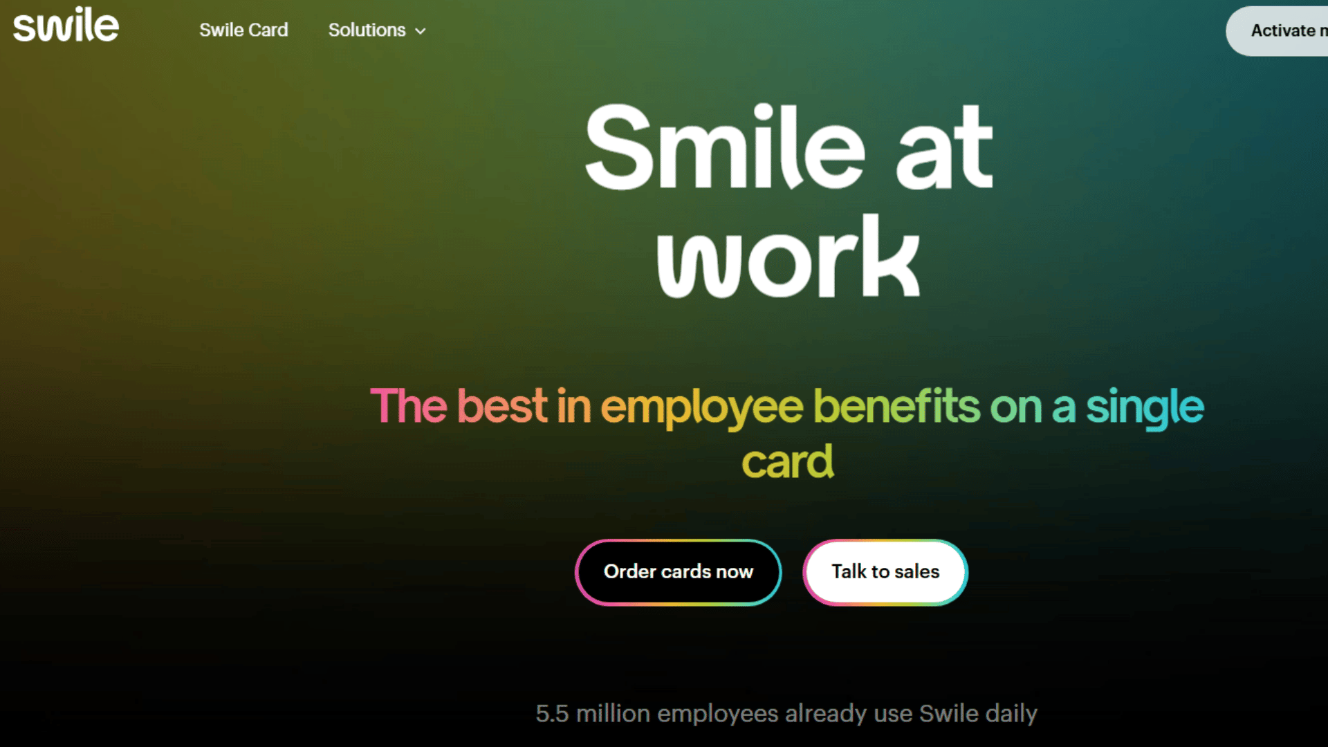 Swile homepage