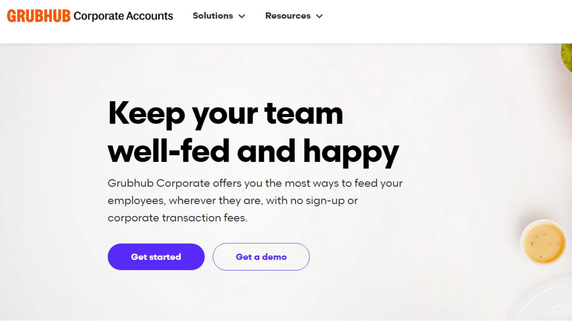 Grubhub corporate homepage