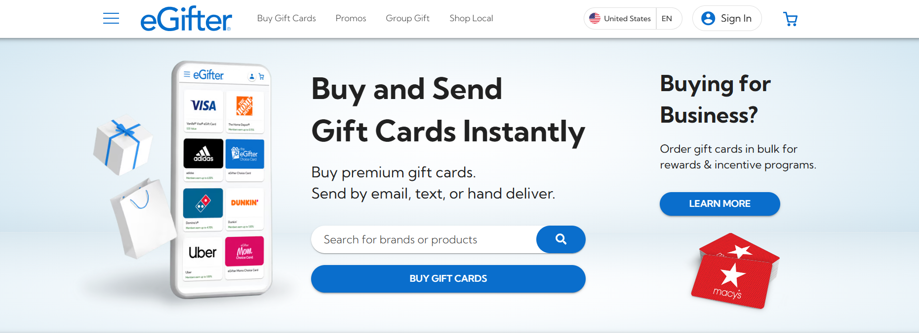 eGifter gift cards