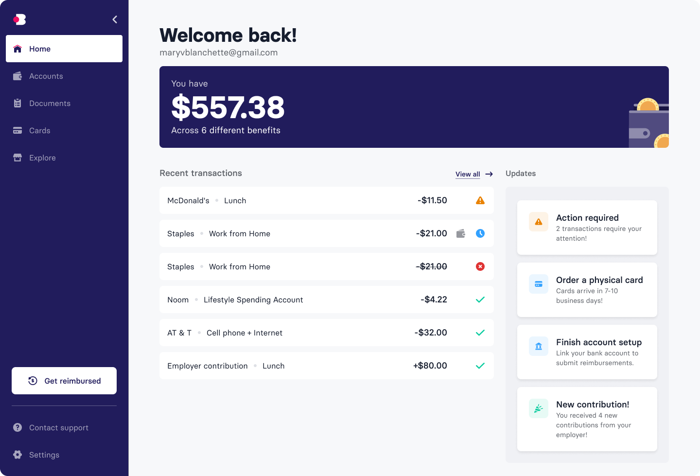 Benepass dashboard