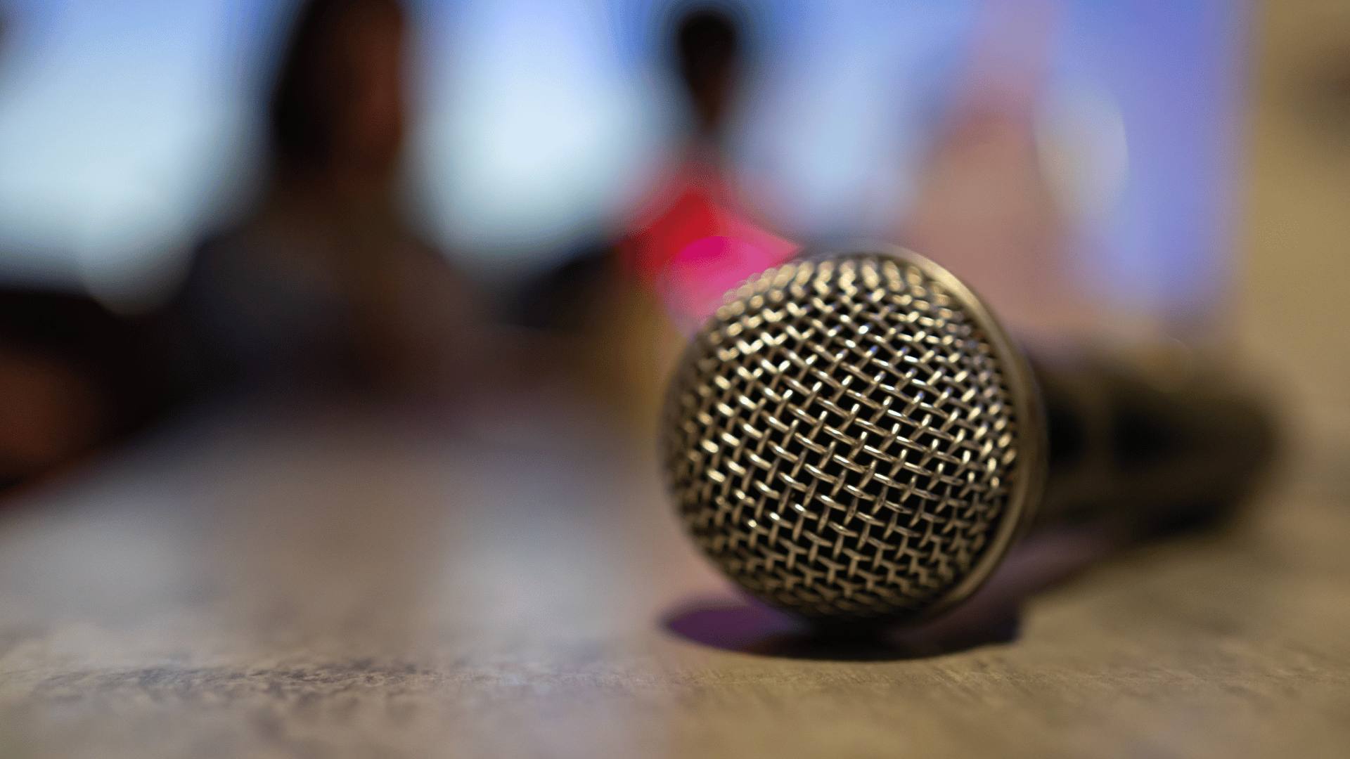 Microphone laying on a table
