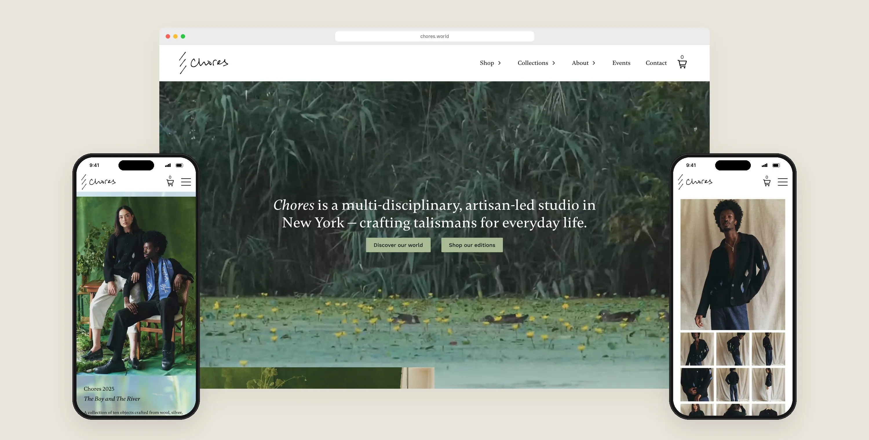 Chores website on desktop and mobile