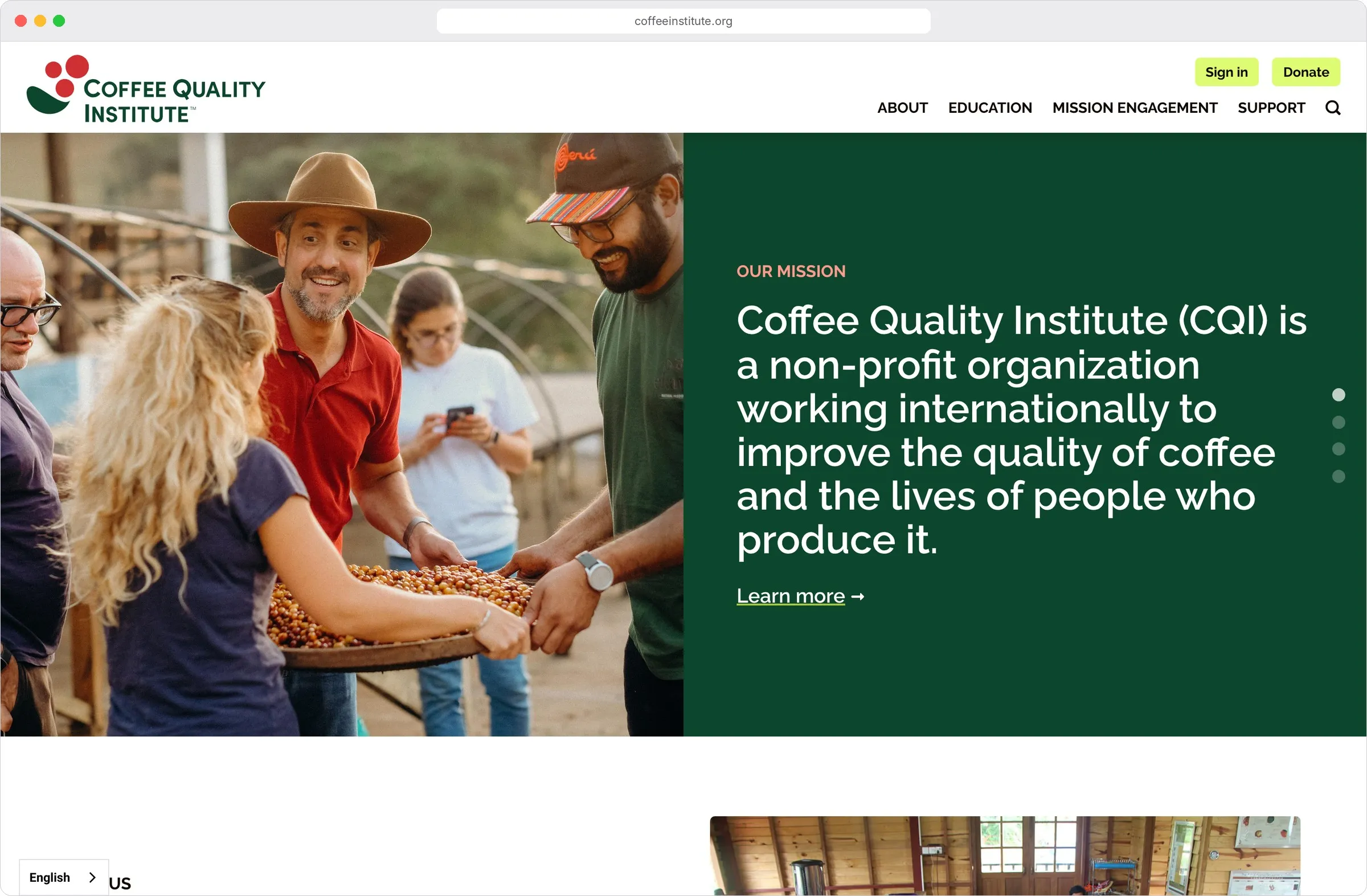 Coffee Quality Institute homepage