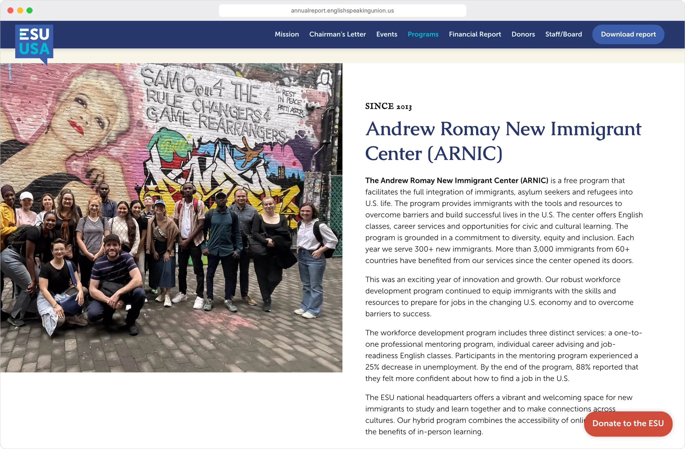 Andrew Romay New Immigrant Center program section