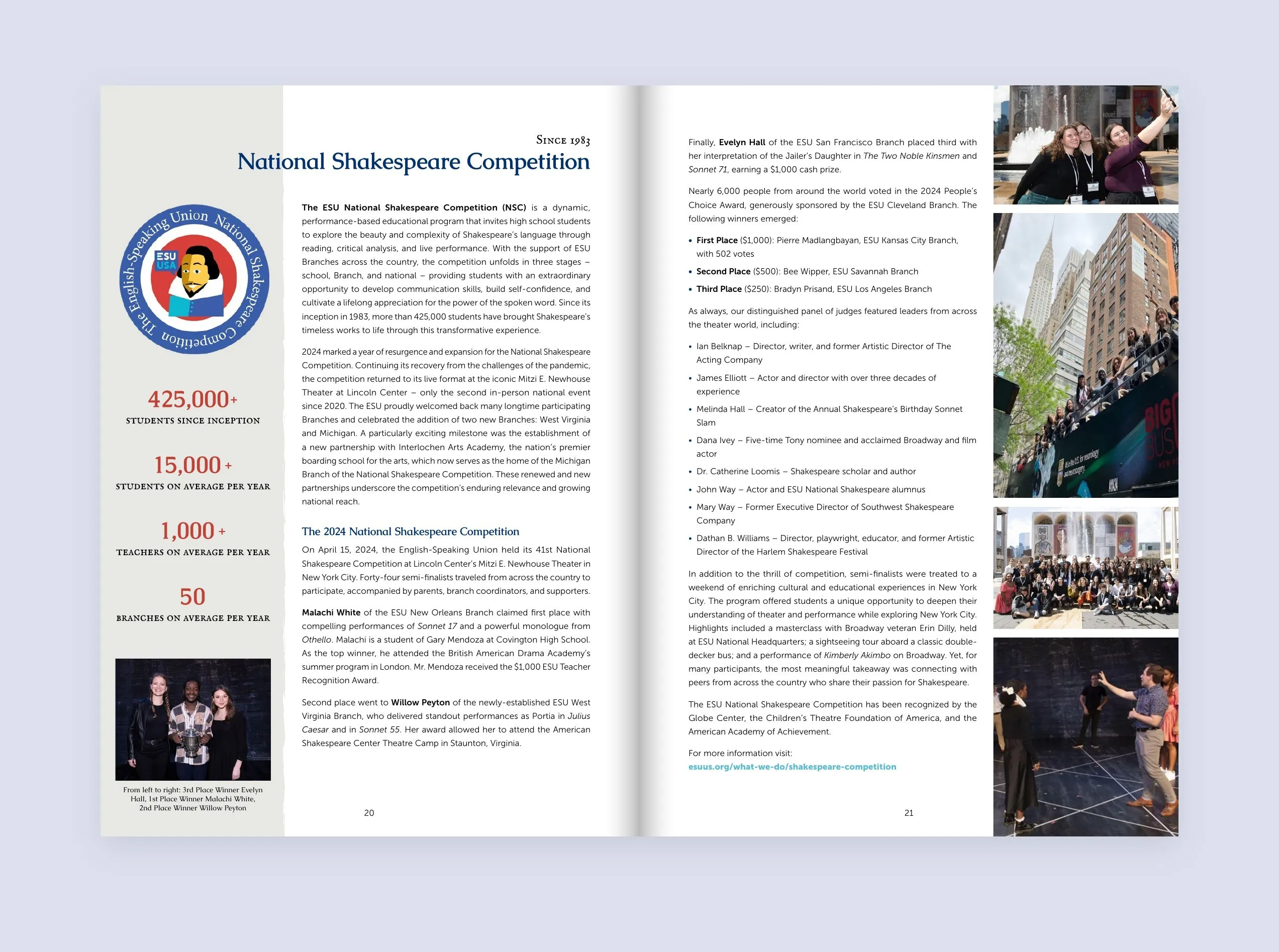 National Shakespeare Competition spread