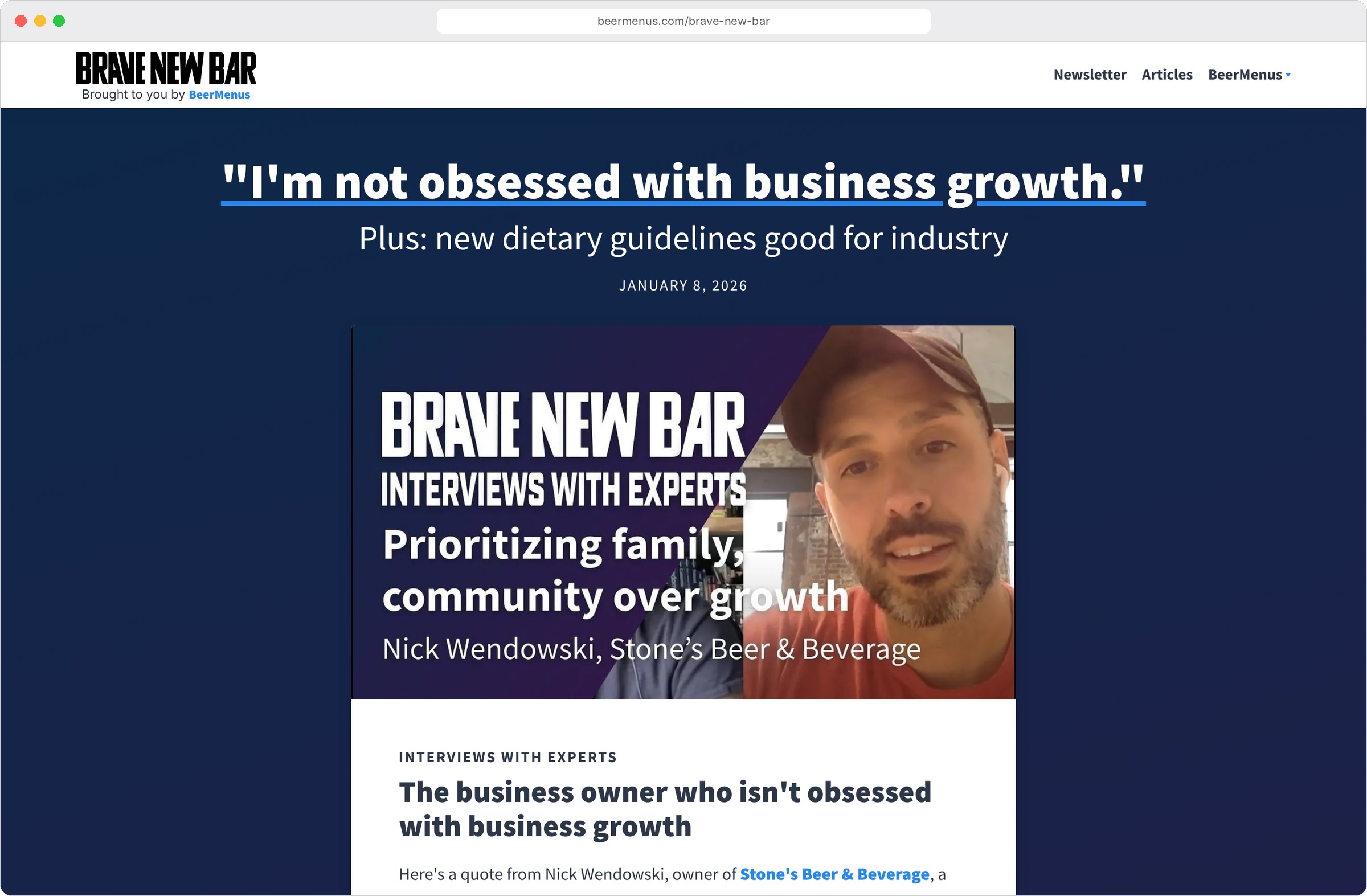A Brave New Bar newsletter edition