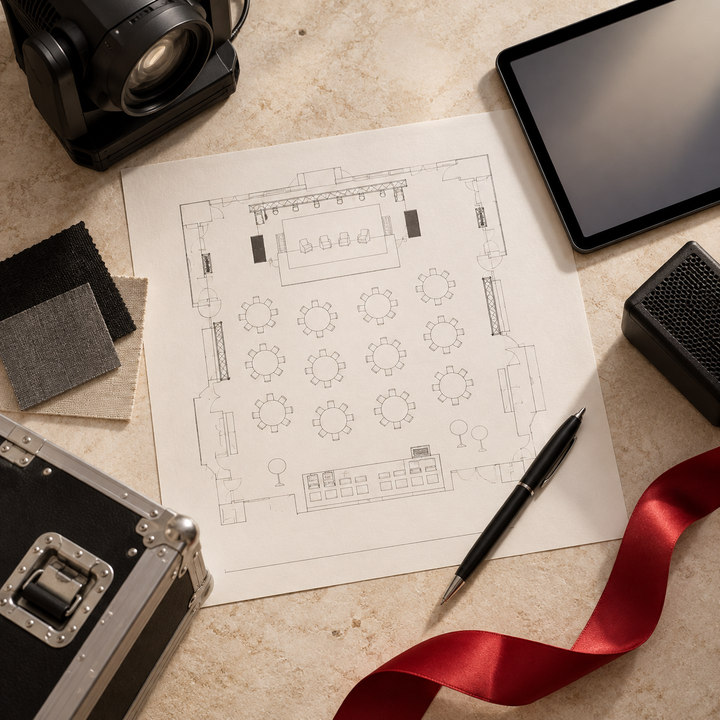 Conceptual service graphic of an event floor plan