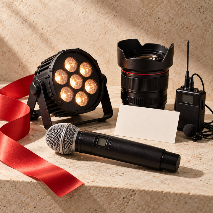Conceptual service graphic of event production equipment