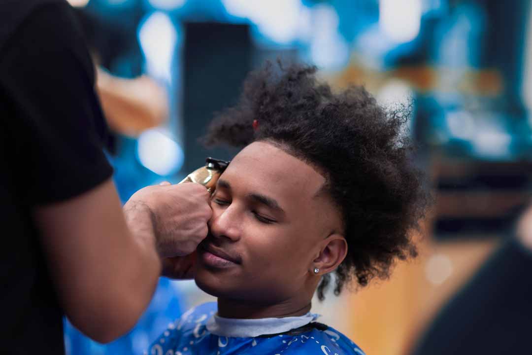 Afro Temp Fade or Brooklyn Fade hairstyle For Men