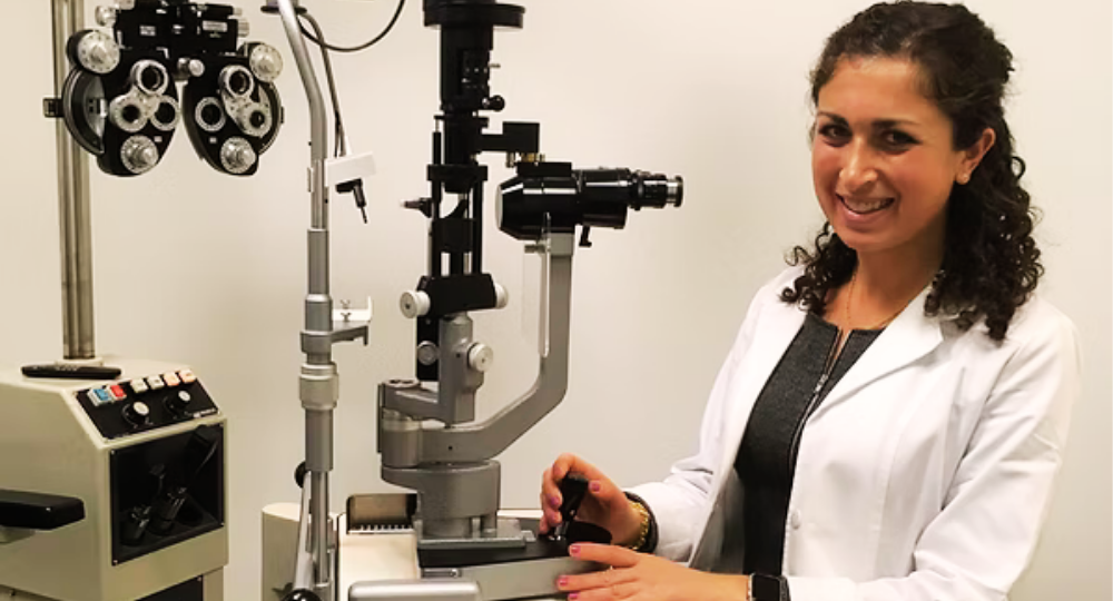 Dr. Carly Seidman sits in her exam room