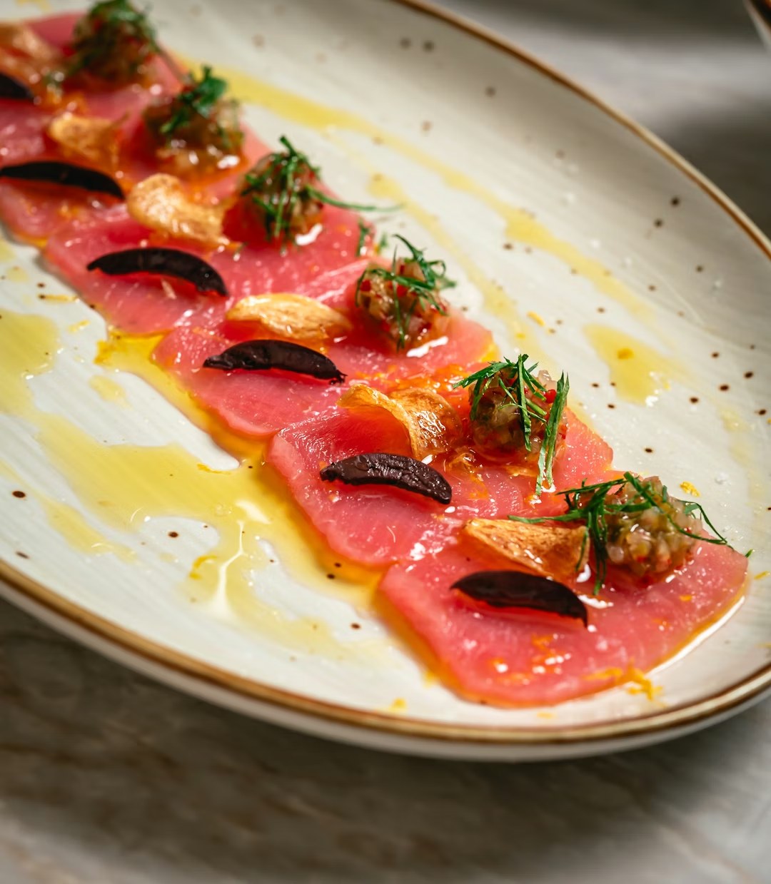 Crudo plate at AMAVI New York